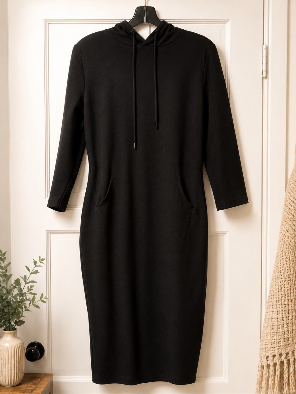 Missky Comfort Forward Athleisure Casual Minimalist Hooded Midi Dress Size XL